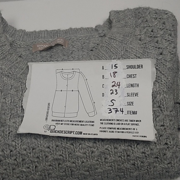 Banana Republic women's small, gray sweater - Picture 4 of 4